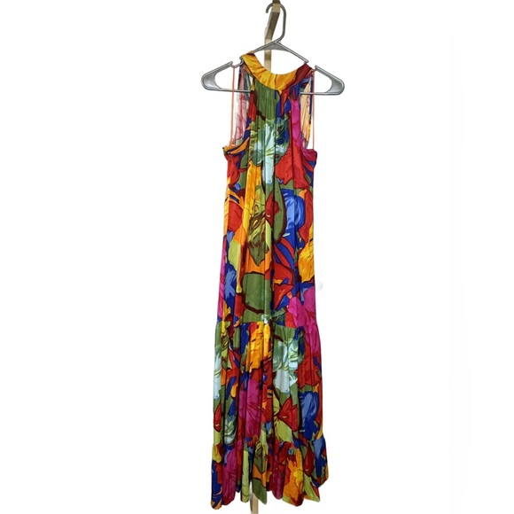 Vince Camuto Oscar Floral Tiered Maxi Dress In Orange Multi | size xs - Picture 3 of 6